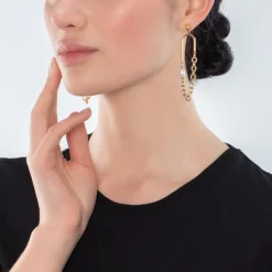 COEUR DE LION Boho Earrings Freshwater Pearls Gold & White