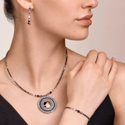 COEUR DE LION Bracelet Amulet Small Crystals & Striped Onyx Grey-Crystal