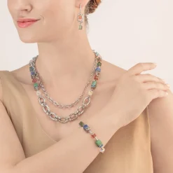 COEUR DE LION Bracelet Geocube® Statement Precious Chunky Chain Multiwear 35 Multicolour