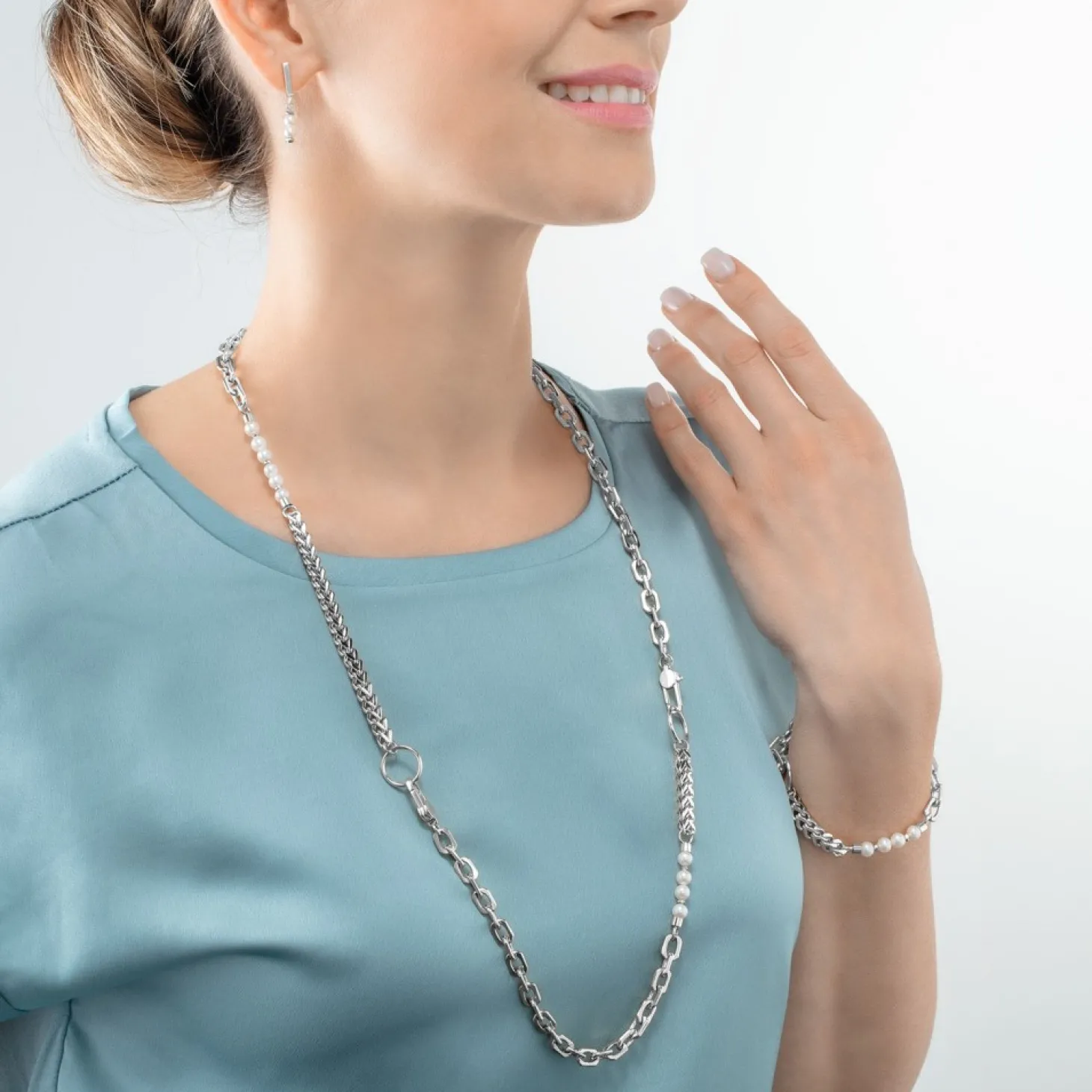COEUR DE LION Bracelet Shape Shifter Freshwater Pearls Silver