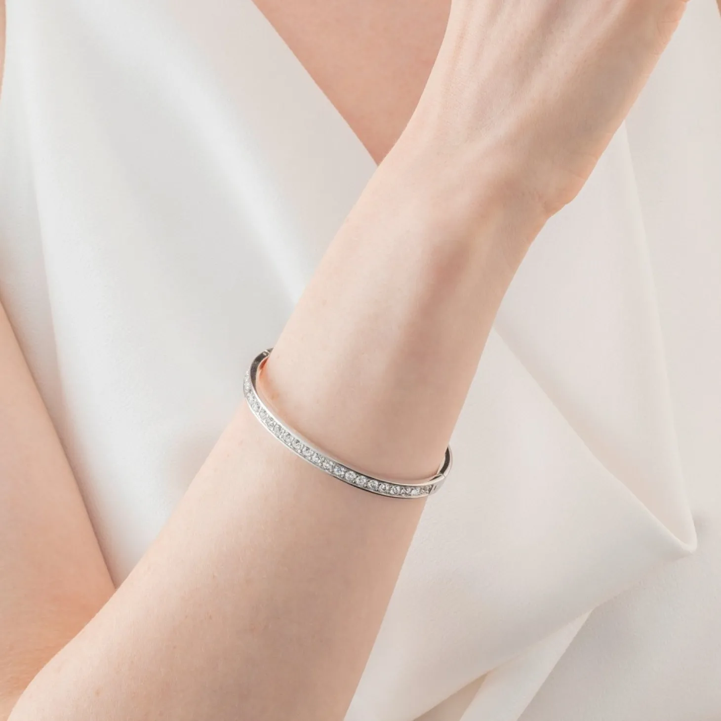 COEUR DE LION Bracelet Stainless Steel & Crystals Silver Crystal 17