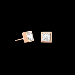 COEUR DE LION Brilliant Square Big Earrings Rosegold Crystal