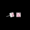 COEUR DE LION Brilliant Square Big Earrings Silver Light Pink