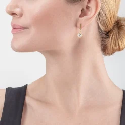 COEUR DE LION Brilliant Square Earrings Gold-Crystal