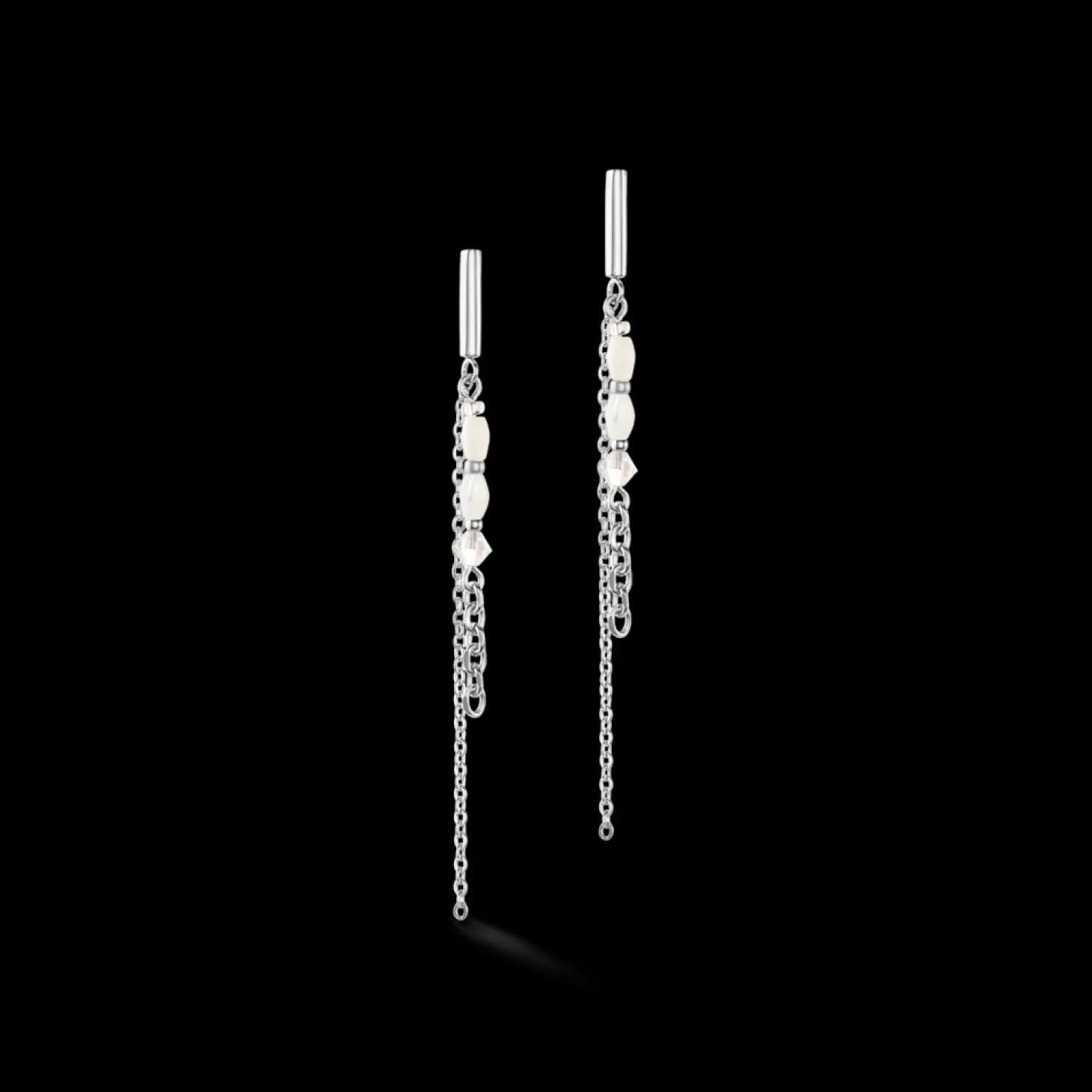 COEUR DE LION Brilliant Square Layer Earrings Silver