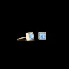 COEUR DE LION Brilliant Square Small Earrings Gold Pale Blue