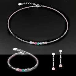 COEUR DE LION Cube Story Minimalistic Sparkling Earrings Multicolour Art Nouveau