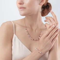 COEUR DE LION Dancing Crystals Necklace Gold Light Rose