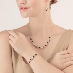 COEUR DE LION Dancing Crystals Necklace Silver Black