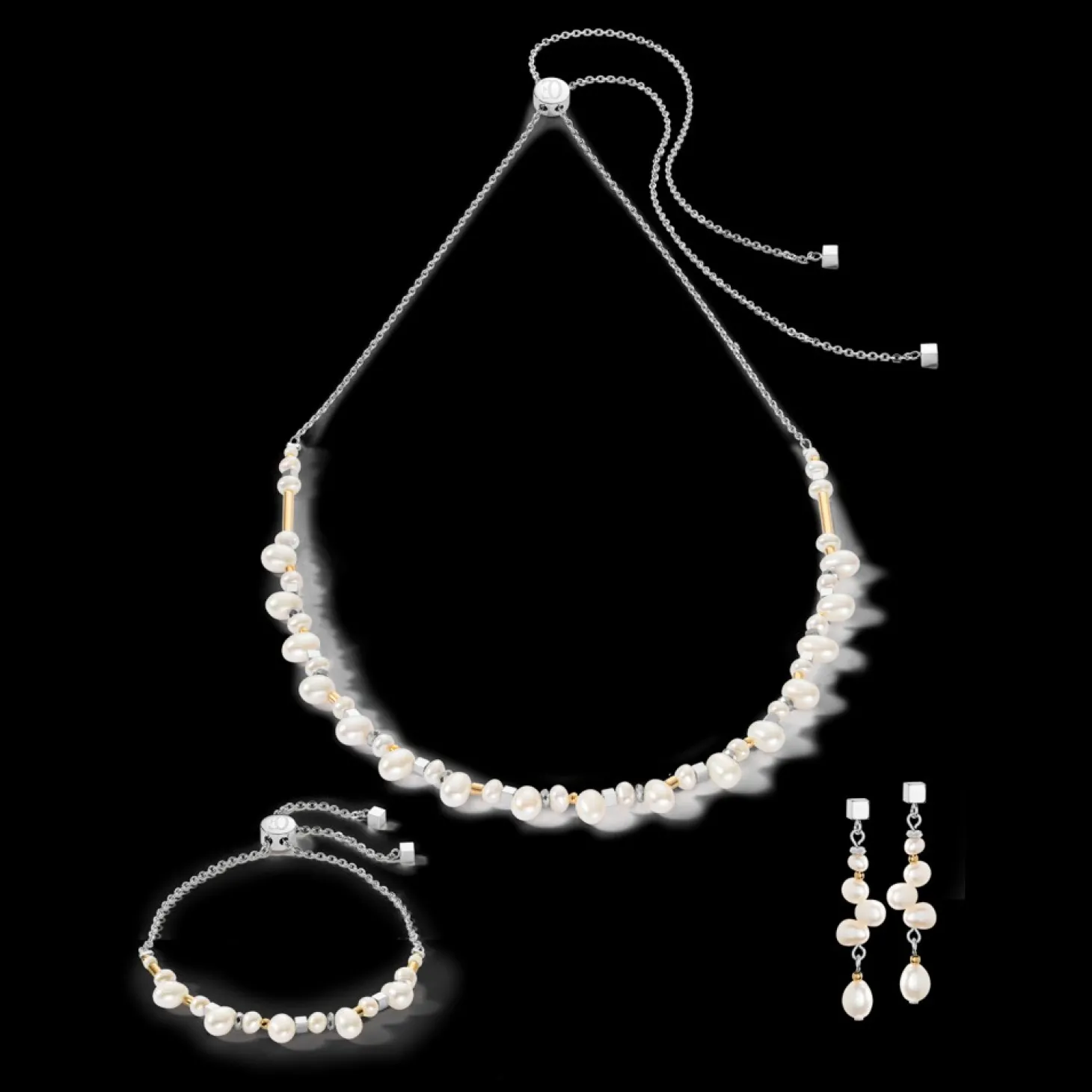 COEUR DE LION Dancing Freshwater Pearls Necklace Bicolor