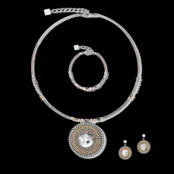 COEUR DE LION Earrings Amulet Bicolour Crystals & Hematite Gold-Silver