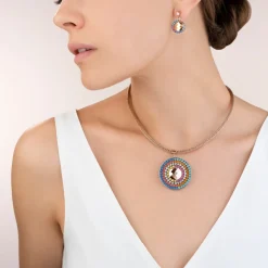 COEUR DE LION Earrings Amulet Crystals & Mesh Multicolour