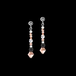 COEUR DE LION Earrings Amulet Small Crystals & Striped Onyx Grey-Crystal