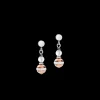 COEUR DE LION Earrings Ball Gemstones & Crystal Pearls Grey-Rose Gold