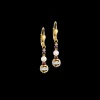 COEUR DE LION Earrings Ball Small Gemstones & Crystal Pearls Brown-Gold