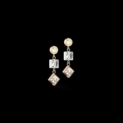 COEUR DE LION Earrings Brilliant Square Trilogy Interchangeable Pendant Tricolor