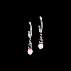 COEUR DE LION Earrings Creole Brilliant Square Interchangeable Pendant Precious Pink