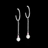 COEUR DE LION Earrings Creole Ypsilon Chain Crystal Pearl, Crystals & Stainless Steel Silver-Rose
