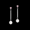 COEUR DE LION Earrings Crystal Pearls, Crystals & Stainless Steel Silver-Rose