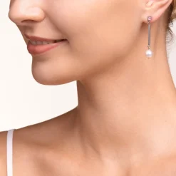 COEUR DE LION Earrings Crystal Pearls, Crystals & Stainless Steel Silver-Rose