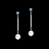 COEUR DE LION Earrings Crystal Pearls, Crystals & Stainless Steel Silver-Light Blue