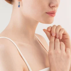 COEUR DE LION Earrings Cube Story Sparkling Blue-Green