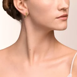 COEUR DE LION Earrings Dancing Geocube® Stainless Steel Gold