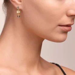 COEUR DE LION Earrings Geocube® Cluster Gold-Silver