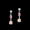 COEUR DE LION Earrings Geocube® Crystals & Stainless Steel Rose Gold-Silver Multicolour Art Nouveau
