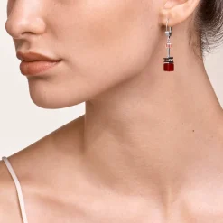 COEUR DE LION Earrings Geocube® Crystals & Gemstones Red-Purple