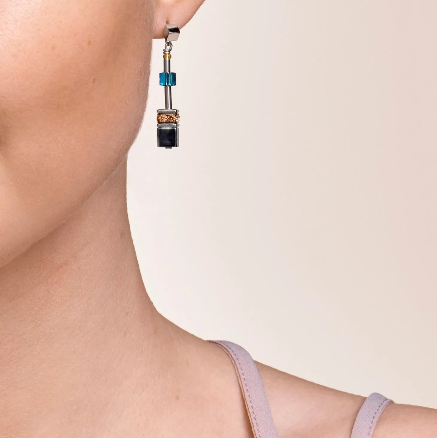 COEUR DE LION Earrings Geocube® Medium Multicolour Rainbow