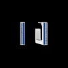 COEUR DE LION Earrings Hoops Square Stripes 20 Silver-Blue