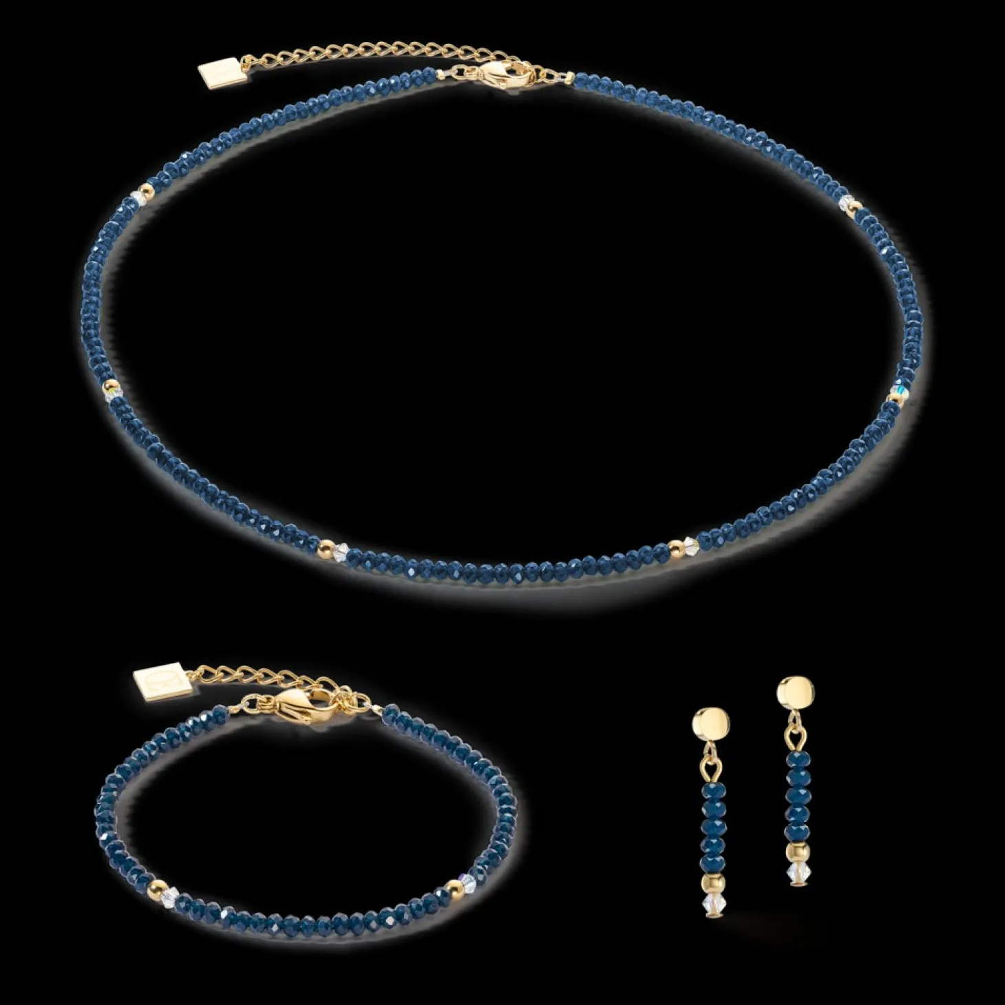 COEUR DE LION Earrings Little Twinkle Gold-Dark Blue