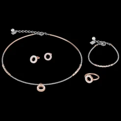 COEUR DE LION Earrings Ring Crystals Pave Crystal Small & Stainless Steel Rose Gold & Silver
