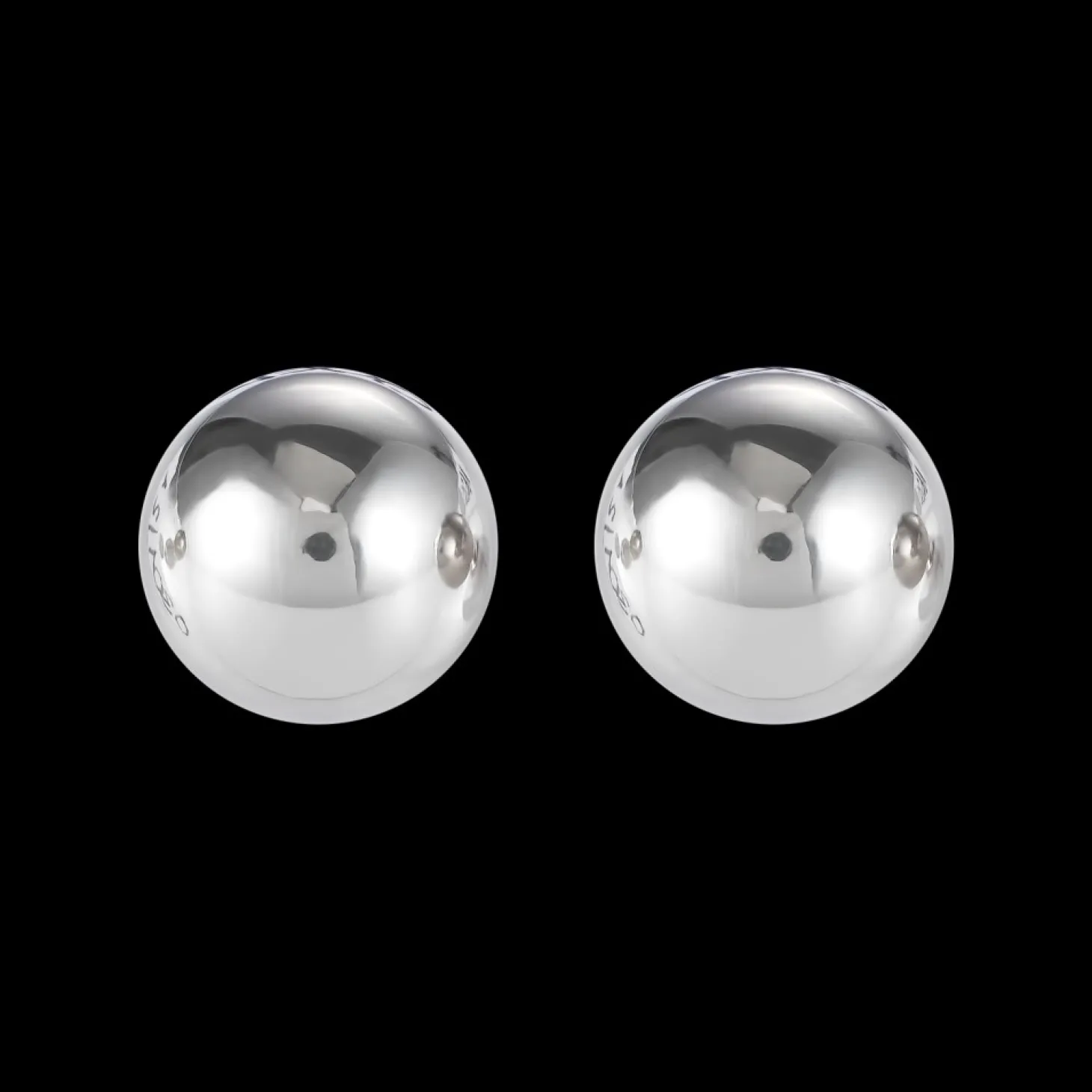 COEUR DE LION Earrings Stainless Steel Ball Large Silver