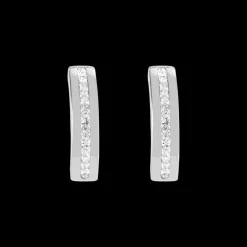 COEUR DE LION Earrings Stainless Steel & Crystals Pave Strip Crystal