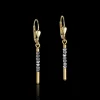 COEUR DE LION Earrings Waterfall Small Stainless Steel Gold & Glass Silver