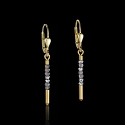 COEUR DE LION Earrings Waterfall Small Stainless Steel Gold & Glass Silver