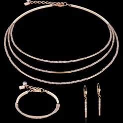 COEUR DE LION Earrings Waterfall Stainless Steel Rose Gold & Glass Nude