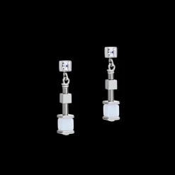 COEUR DE LION Earrings Y Chain Short Chalcedony & Stainless Steel Silver Light Blue