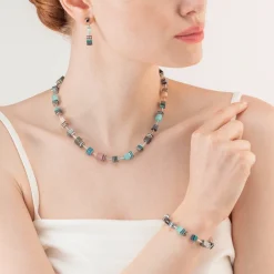 COEUR DE LION Geocube® Candy Necklace Aqua Pink