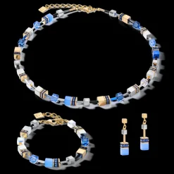 COEUR DE LION Geocube® Earrings Blue-Gold