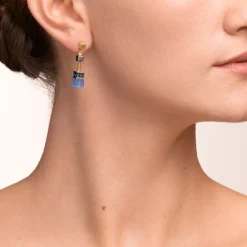 COEUR DE LION Geocube® Earrings Blue-Gold