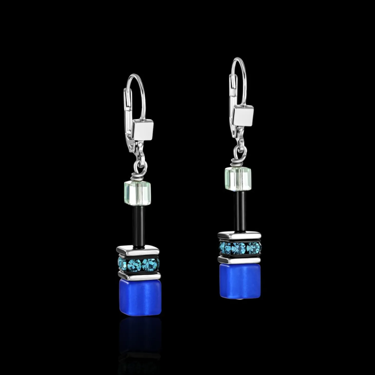 COEUR DE LION Geocube® Earrings Blue-Green