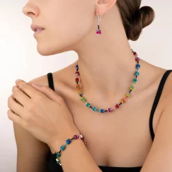COEUR DE LION Geocube® Earrings Classic Polaris & Rhinestone Multicolour