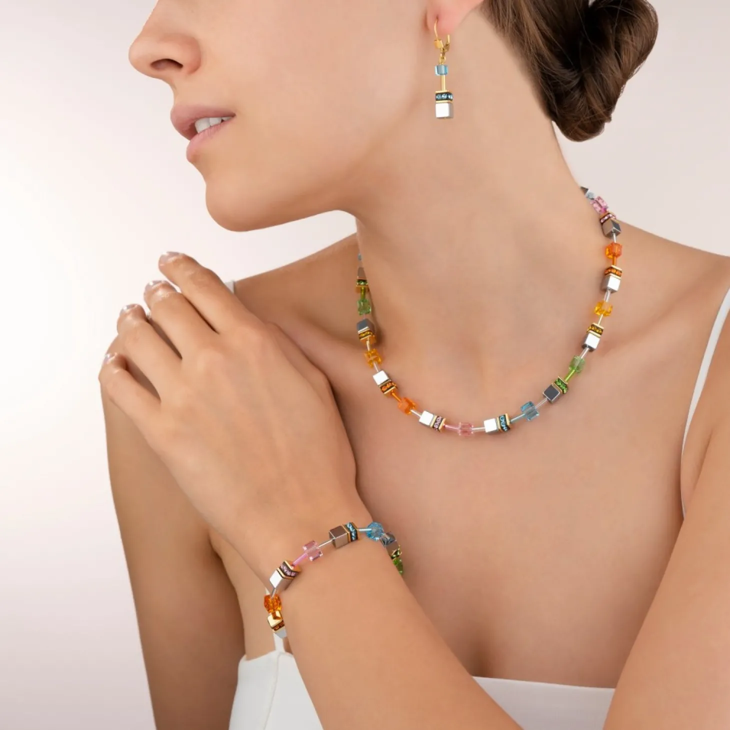 COEUR DE LION Geocube® Earrings Multicolour Pastel