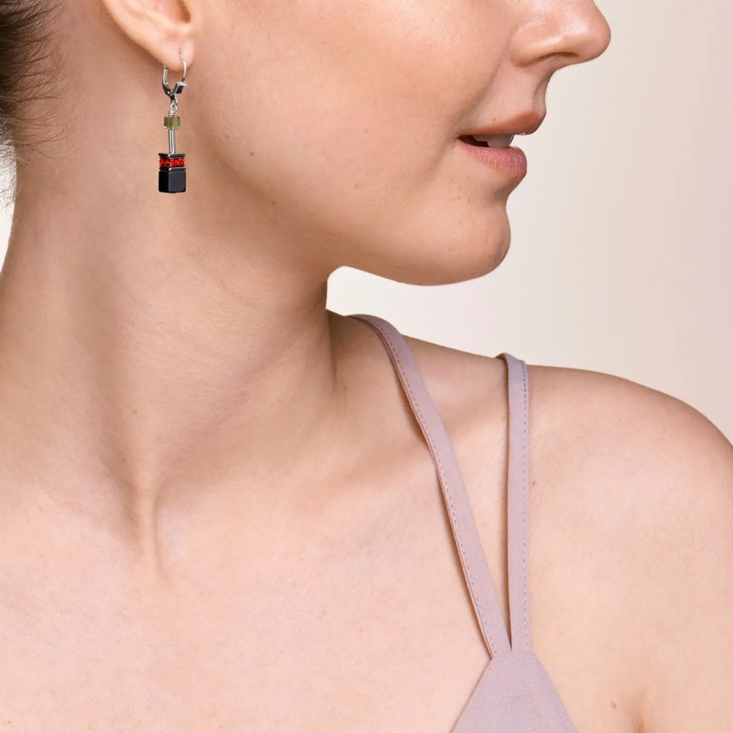 COEUR DE LION Geocube® Earrings Onyx Multicolour Pop Art