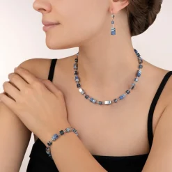 COEUR DE LION Geocube® Earrings Sodalite & Haematite Blue