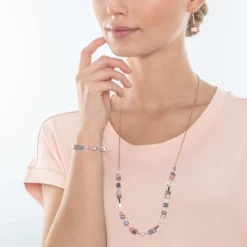 COEUR DE LION Geocube® Iconic Chain Bracelet Pale Blue Pink