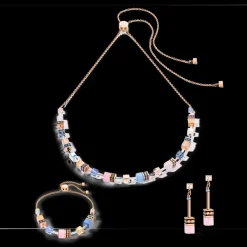 COEUR DE LION Geocube® Iconic Chain Necklace Pale Blue Pink